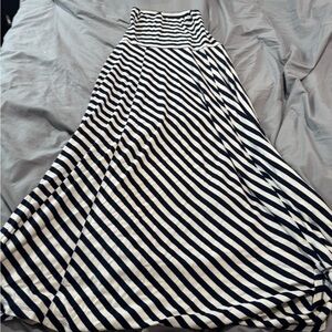 GAP Navy and White Striped A-Line Skirt